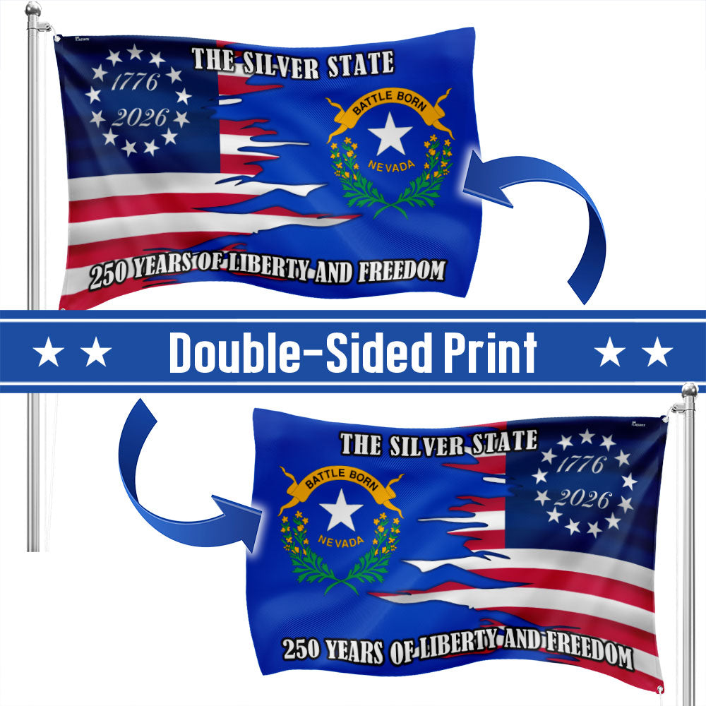 250 Years of Liberty and Freedom The Silver State Nevada Grommet Flag
