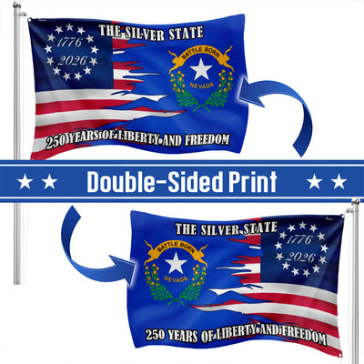 250 Years of Liberty and Freedom The Silver State Nevada Grommet Flag
