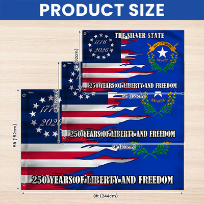 250 Years of Liberty and Freedom The Silver State Nevada Grommet Flag