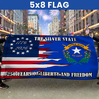 250 Years of Liberty and Freedom The Silver State Nevada Grommet Flag