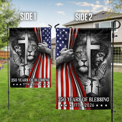 250 Years of Blessing American Flag, Lion Of Judah Jesus God US Flag