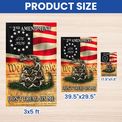 2nd Amendment Flag, 1776 2026 Gadsden Dont Tread On Me US Flag