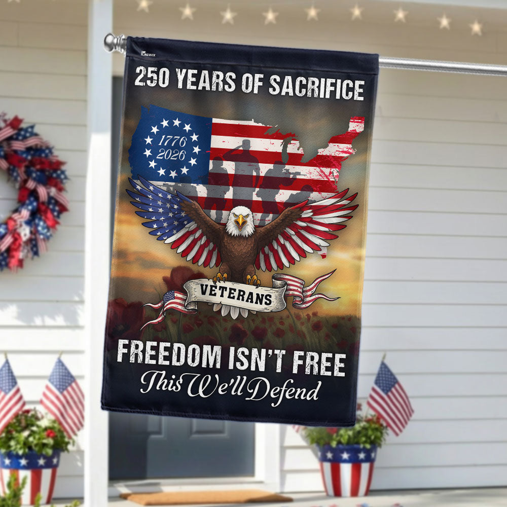 Veterans Day Flag, 250 Years of Sacrifice United States Map Flag