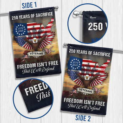 Veterans Day Flag, 250 Years of Sacrifice United States Map Flag