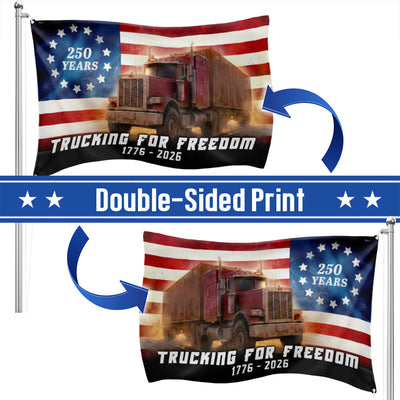 Trucker American Flag, 1776 2026 Trucking for Freedom Grommet Flag