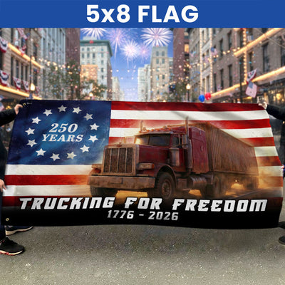 Trucker American Flag, 1776 2026 Trucking for Freedom Grommet Flag