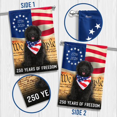 Black Goldendoodle Flag, 250 Years of Freedom American Flag