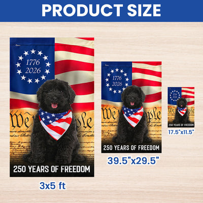 Black Goldendoodle Flag, 250 Years of Freedom American Flag