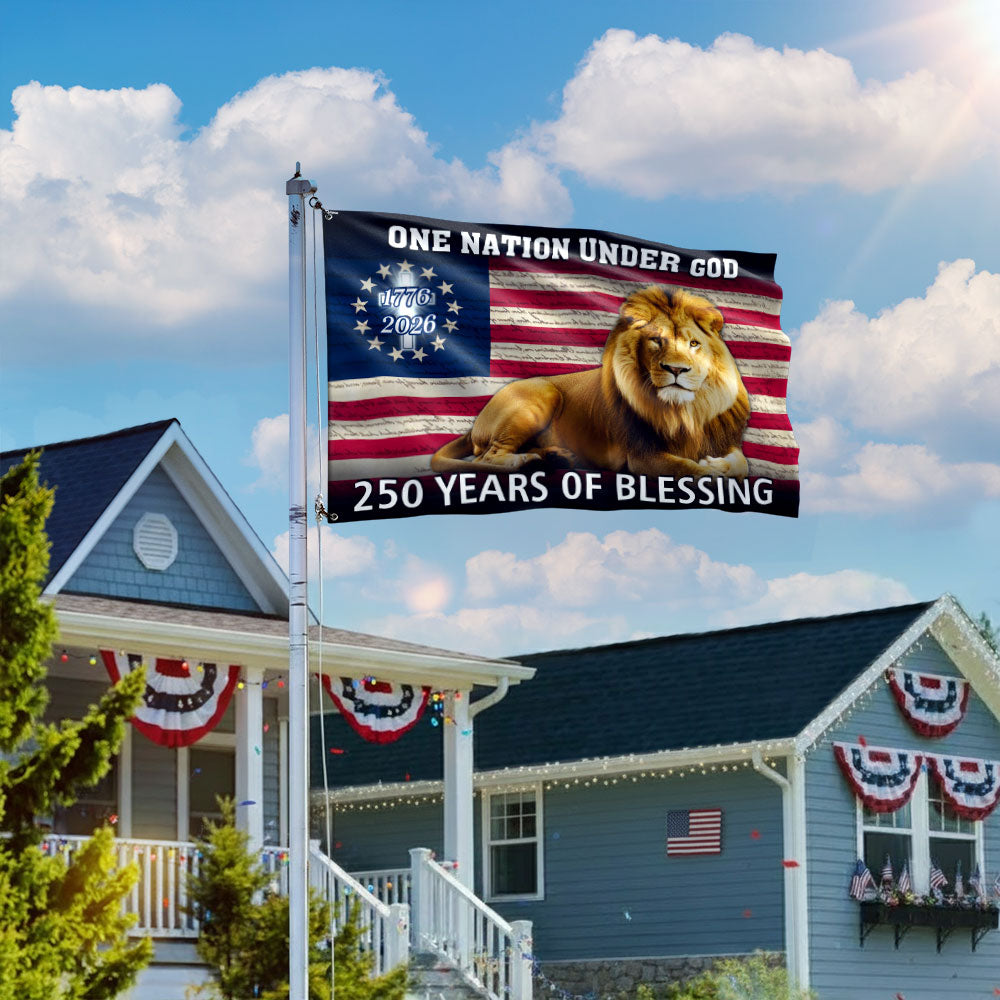 Lion Of Judah Flag, 250 Years of Blessing We The People Grommet Flag