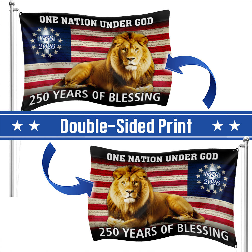 Lion Of Judah Flag, 250 Years of Blessing We The People Grommet Flag