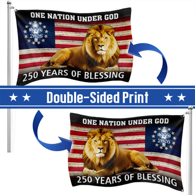 Lion Of Judah Flag, 250 Years of Blessing We The People Grommet Flag