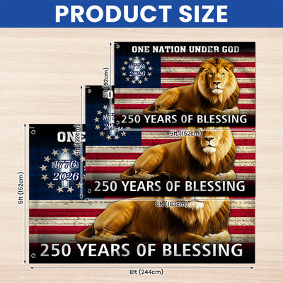 Lion Of Judah Flag, 250 Years of Blessing We The People Grommet Flag