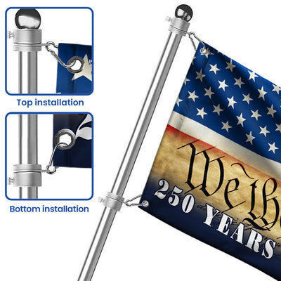 Patriotic Dog US Flag, 250 Years of Freedom We The People Grommet Flag