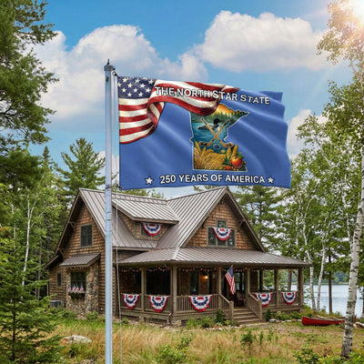 250 Years of America Flag, The North Star State Minnesota Grommet Flag