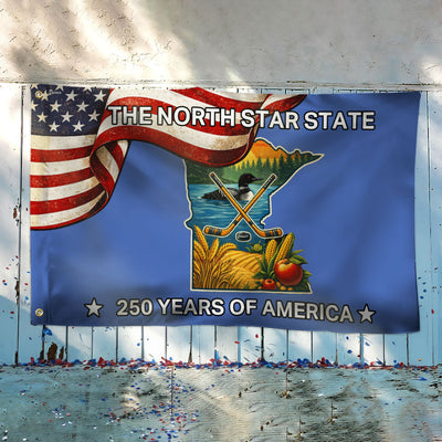 250 Years of America Flag, The North Star State Minnesota Grommet Flag