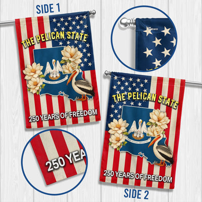 Louisiana Flag, 250 Years of Freedom The Pelican State US Flag