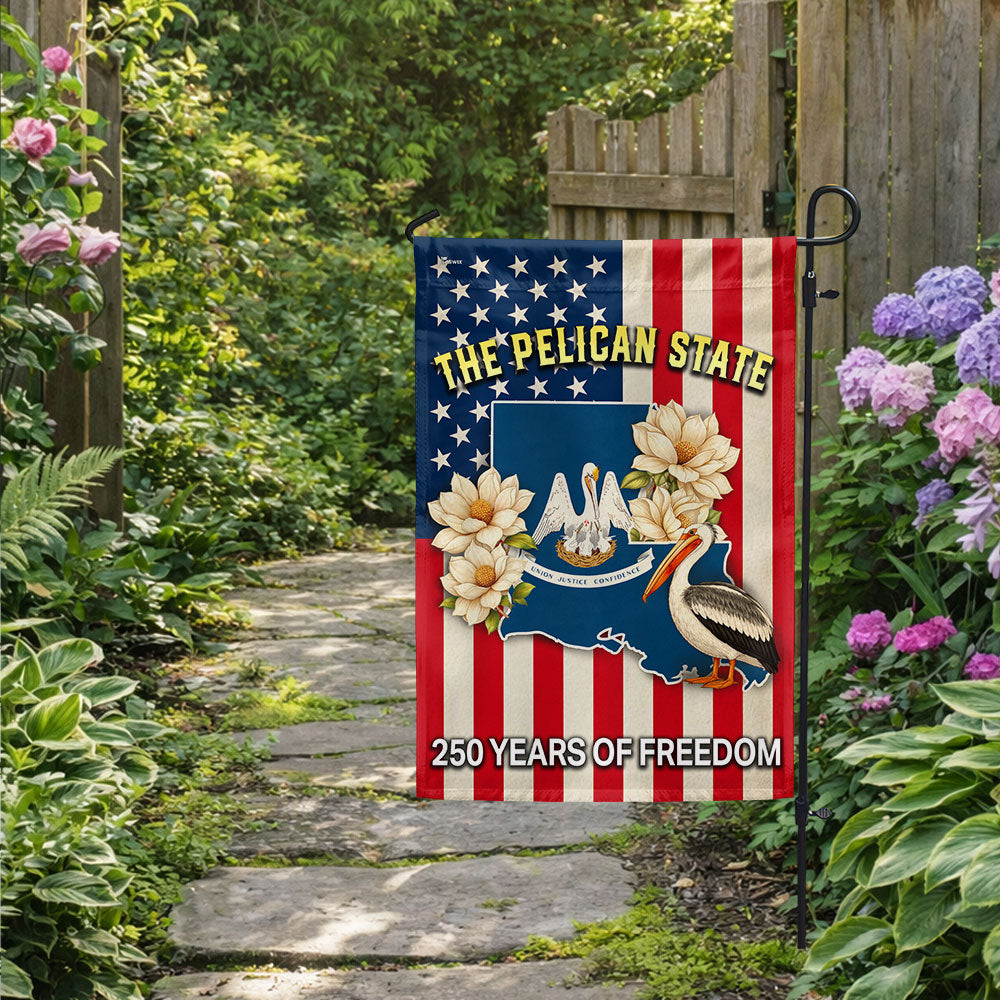 Louisiana Flag, 250 Years of Freedom The Pelican State US Flag