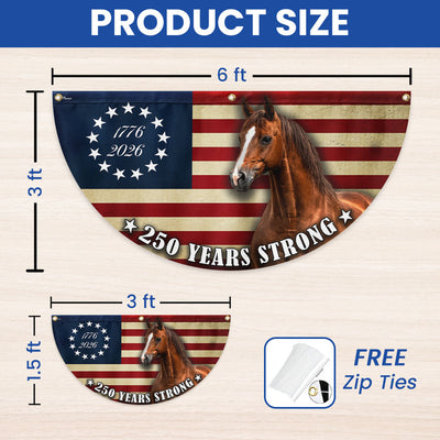 Horse Flag, 250 Years Strong Patriotic Horse Fan Flag