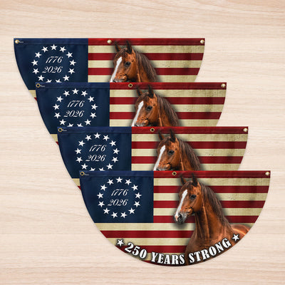 Horse Flag, 250 Years Strong Patriotic Horse Fan Flag