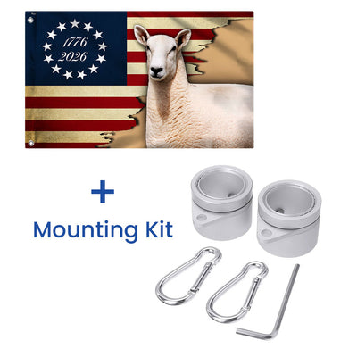 Patriotic Sheep Flag, 1776 2026 Sheep Farmer Farm Life Grommet Flag
