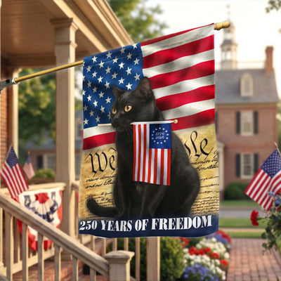 Patriotic Cat Flag, 250 Years of Freedom We The People US Flag