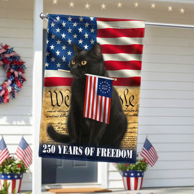 Patriotic Cat Flag, 250 Years of Freedom We The People US Flag