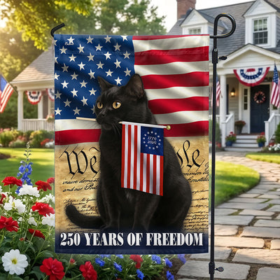 Patriotic Cat Flag, 250 Years of Freedom We The People US Flag