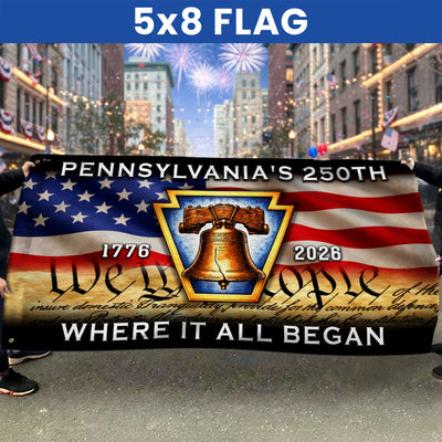 Pennsylvania American Flag, 1776 2026 Where It All Began Grommet Flag
