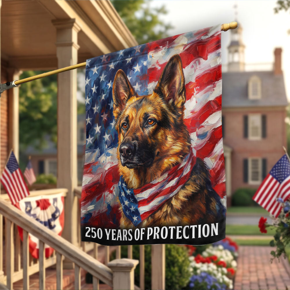 Dog American Flag, 250th Anniversary German Shepherd Patriot US Flag