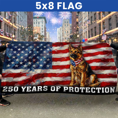 Dog American Flag, 250 Years of Protection Grommet Flag