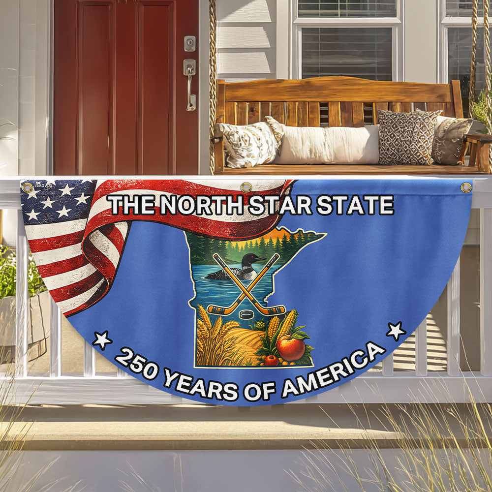 Minnesota Fan Flag, 250 Years of America The North Star State Minnesota Decor