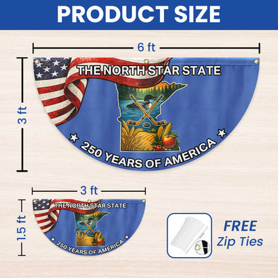 Minnesota Fan Flag, 250 Years of America The North Star State Minnesota Decor