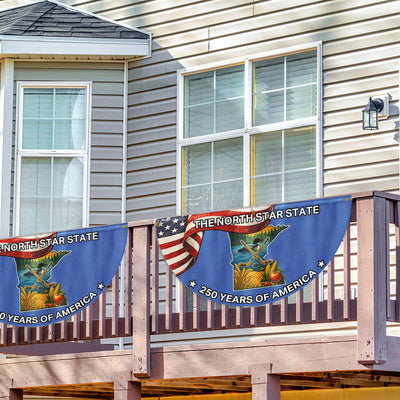 Minnesota Fan Flag, 250 Years of America The North Star State Minnesota Decor
