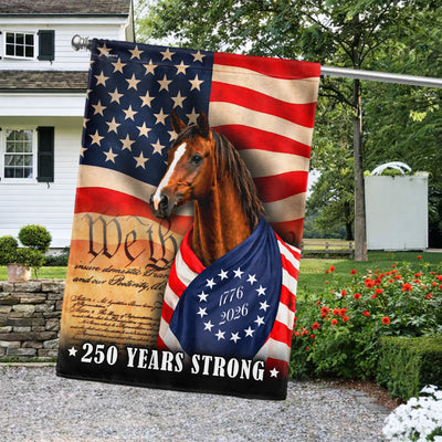 Horse American Flag, 250 Years Strong Horse Wrapped in Glory US Flag