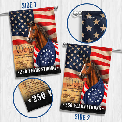 Horse American Flag, 250 Years Strong Horse Wrapped in Glory US Flag