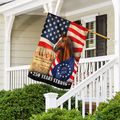 Horse American Flag, 250 Years Strong Horse Wrapped in Glory US Flag