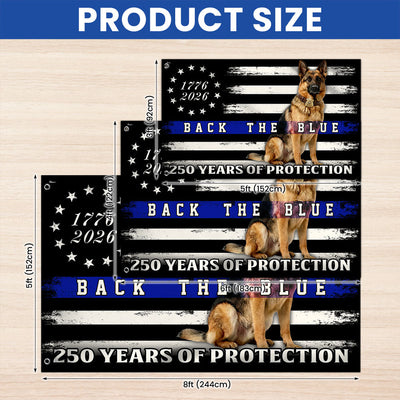 Police US Flag, 1776 2026 German Shepherd Thin Blue Line Grommet Flag