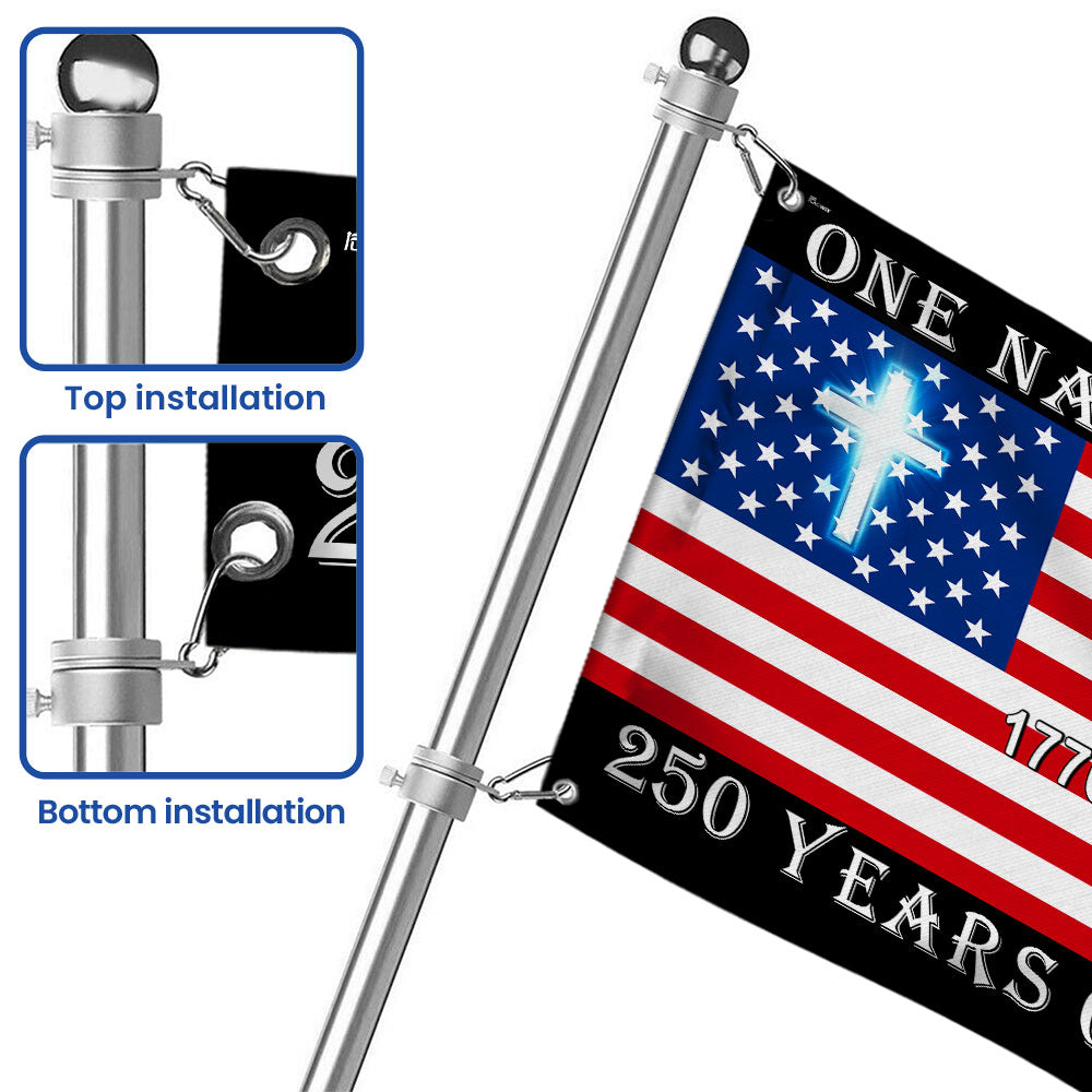 Christian Cross Flag, 250 Years of Blessings Patriotic Eagle Grommet Flag
