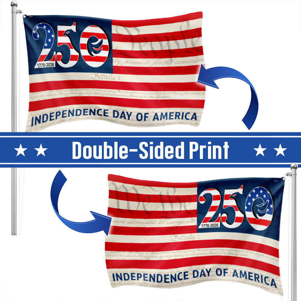 250th Anniversary Flag, 1776 2026 Independence Day of America Grommet Flag