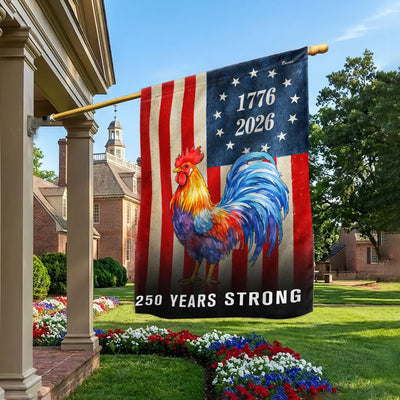 Chicken American Flag, 250 Years Strong Patriotic Rooster US Flag
