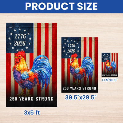 Chicken American Flag, 250 Years Strong Patriotic Rooster US Flag