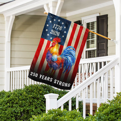 Chicken American Flag, 250 Years Strong Patriotic Rooster US Flag