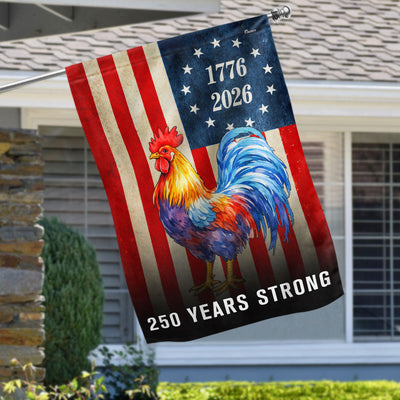 Chicken American Flag, 250 Years Strong Patriotic Rooster US Flag