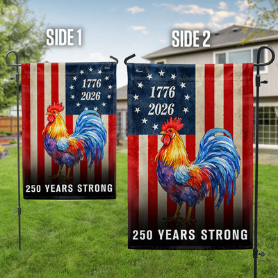 Chicken American Flag, 250 Years Strong Patriotic Rooster US Flag