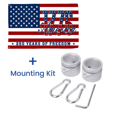 Patriotic American Flag, 1776 America 250 Years of Freedom Grommet Flag