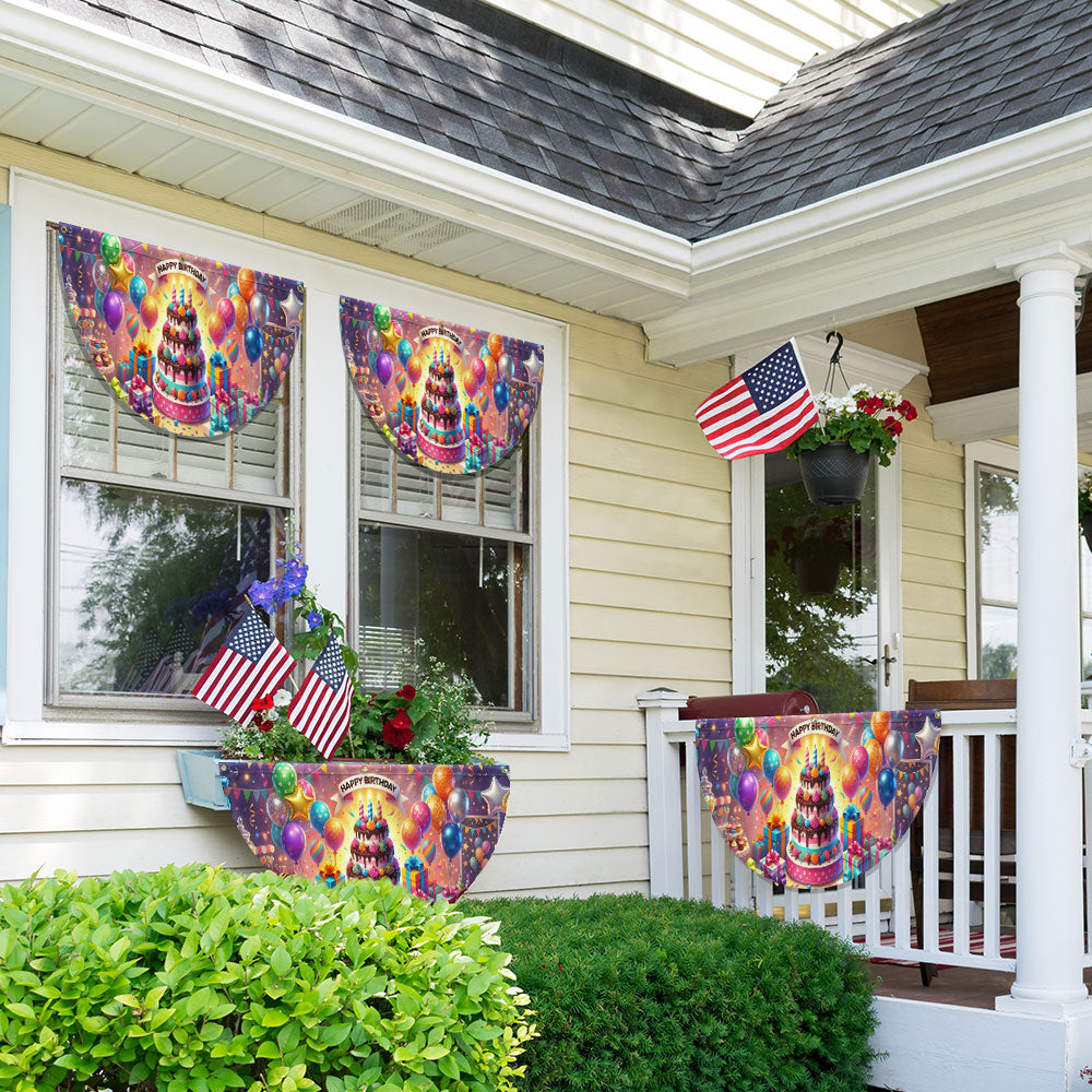Flagwix Happy Birthday Celebration Fan Flag