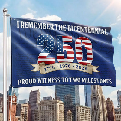 250th Anniversary US Flag, Proud Witness To Two Milestones Grommet Flag