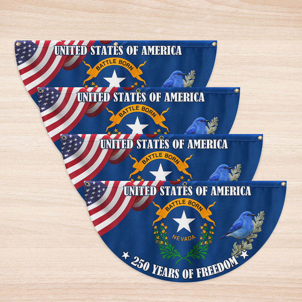 Nevada State Flag, 250 Years of Freedom Nevada State Fan Flag