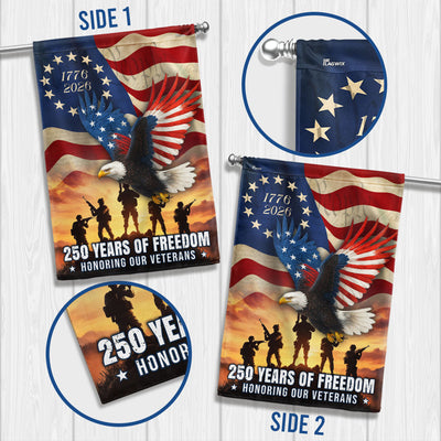 Veterans Day US Flag, 250 Years of Freedom Honoring Our Veterans Decor