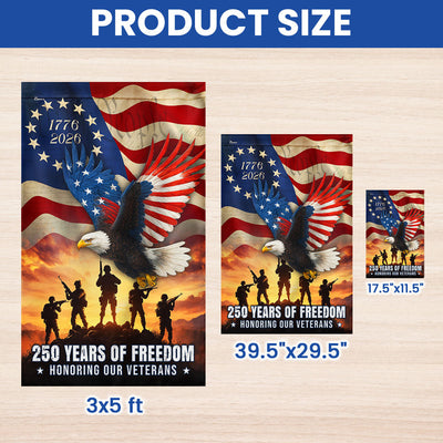 Veterans Day US Flag, 250 Years of Freedom Honoring Our Veterans Decor